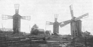 Varsinaissuomalainen myllym�ki. Kuva: T.I. Itkonen 1928 teoksesta Kustaa Vilkuna, Varsinais-Suomen kansanrakennukset. Varsinais-Suomen historia. Porvoo 1938.