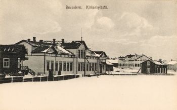 Rovaniemi. Rautatieaseman alueelta. Kuva: Postikortti, Museovirasto.